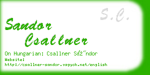 sandor csallner business card